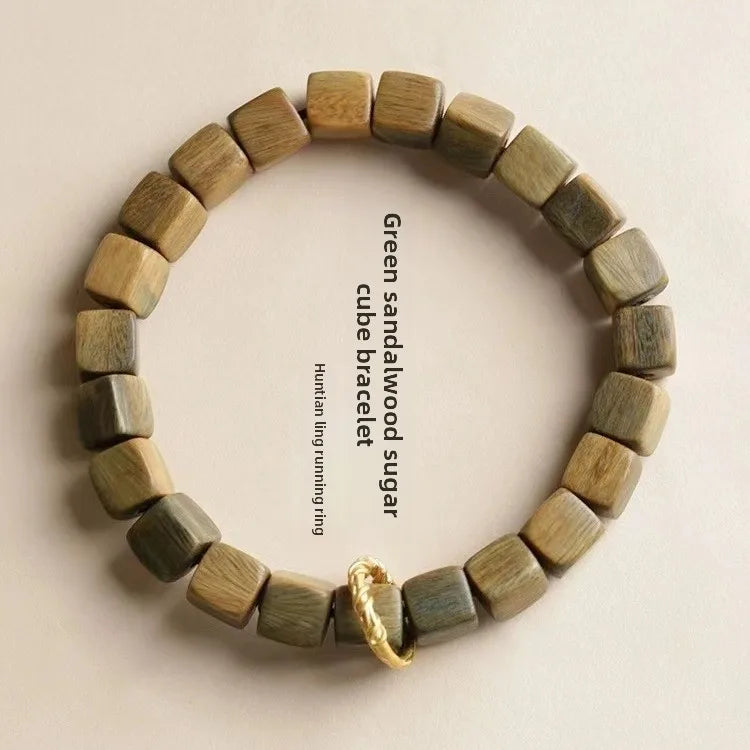 Pulsera de madera con cuentas negras, estilo natural unisex - imagen 3