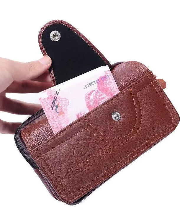 Riñonera de piel sintética para hombre en color liso, estilo vintage - imagen 5