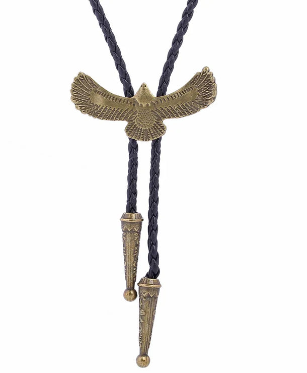 Corbata bolo de aleación con cordón de piel y dijes de estrella y calavera - imagen 38