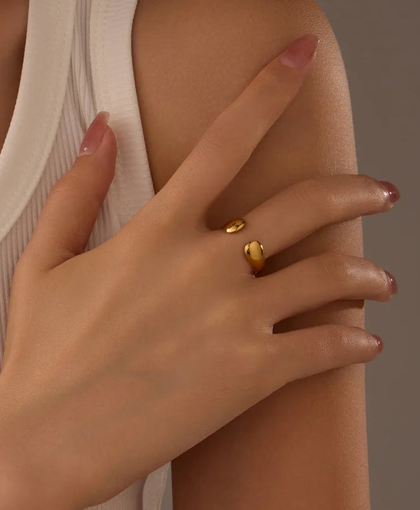 Anillo ajustable de acero inoxidable 304 en color liso, estilo IG - imagen 3