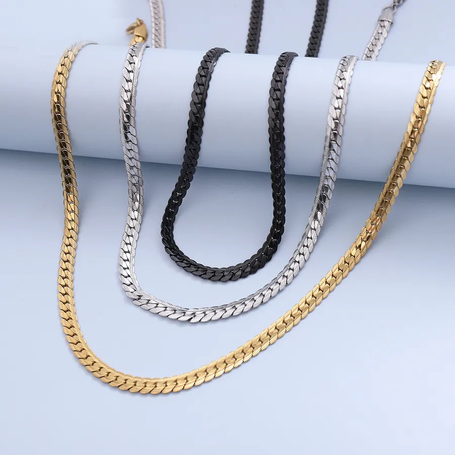 Collar de cadena cubana para hombre con baño de oro 18K en acero 304