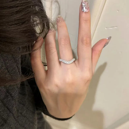 Anillos de plata esterlina 925 con circonias y estilo sencillo