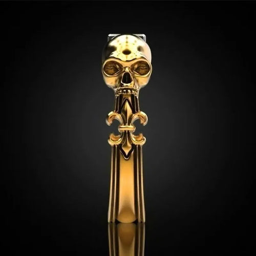Anillo de aleación con diseño de calavera dorada, estilo punk - imagen 2
