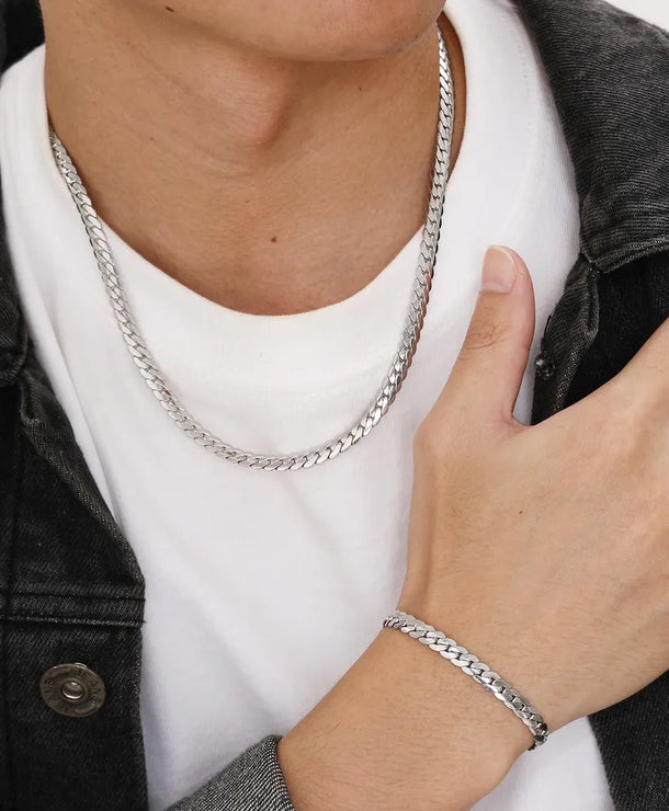Cadena de acero inoxidable 201 color plata para hombre - imagen 3