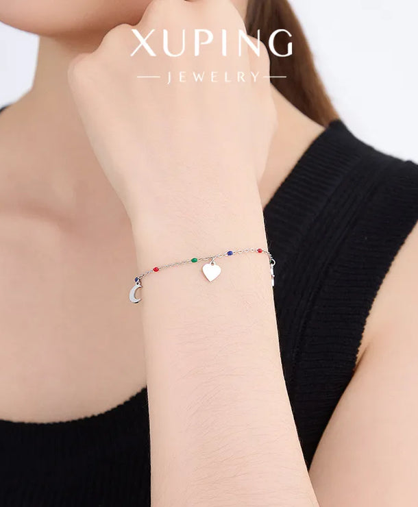 Pulsera XUPING de acero 304 con diseño de luna en esmalte para mujer - imagen 8