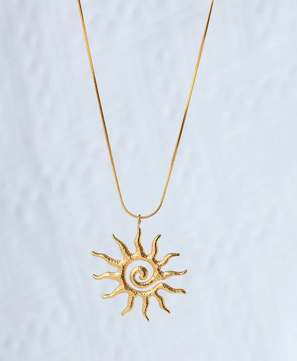 Collar con dije de sol, ojo turco y corazón en acero inoxidable 304 - imagen 3