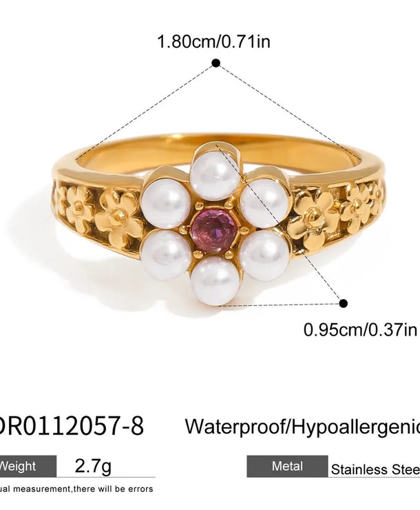 Anillo de acero inoxidable con diseño geométrico, estilo sencillo - imagen 19