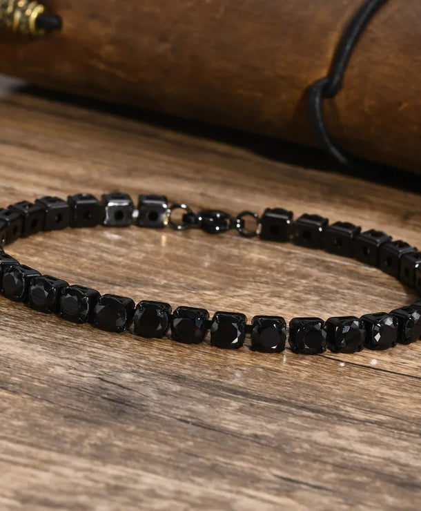 Pulsera tipo tennis de acero inoxidable 201 para hombre, color liso - imagen 8