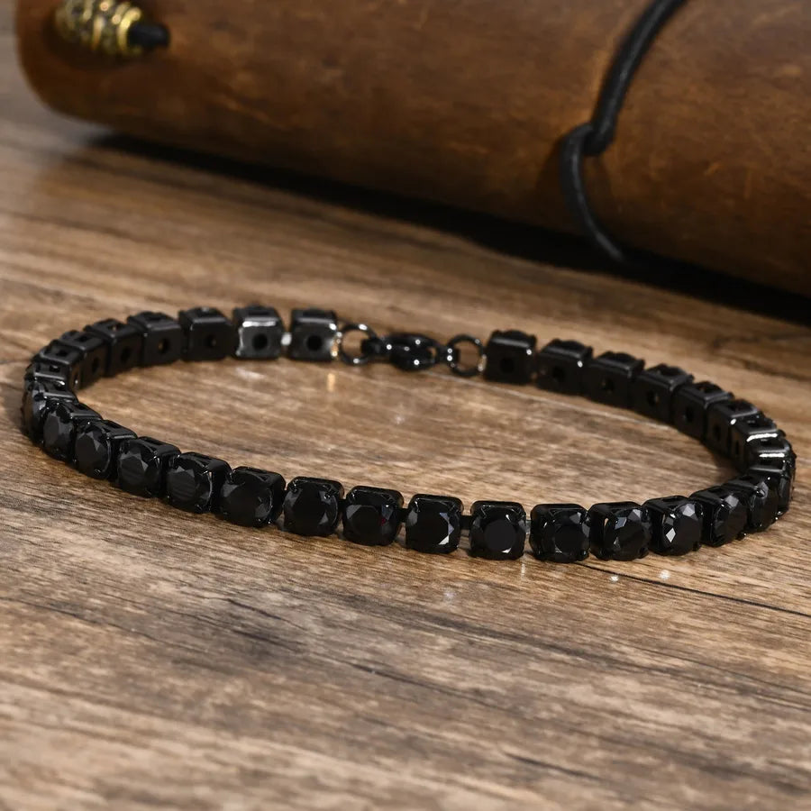 Pulsera tipo tennis de acero inoxidable 201 para hombre, color liso - imagen 8