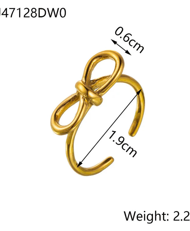 Anillo ajustable geométrico de acero de titanio para mujer - imagen 3