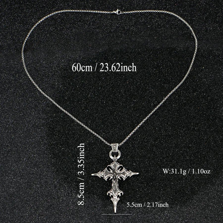 Collar con dije de cruz y calavera en aleación, estilo gótico - imagen 2