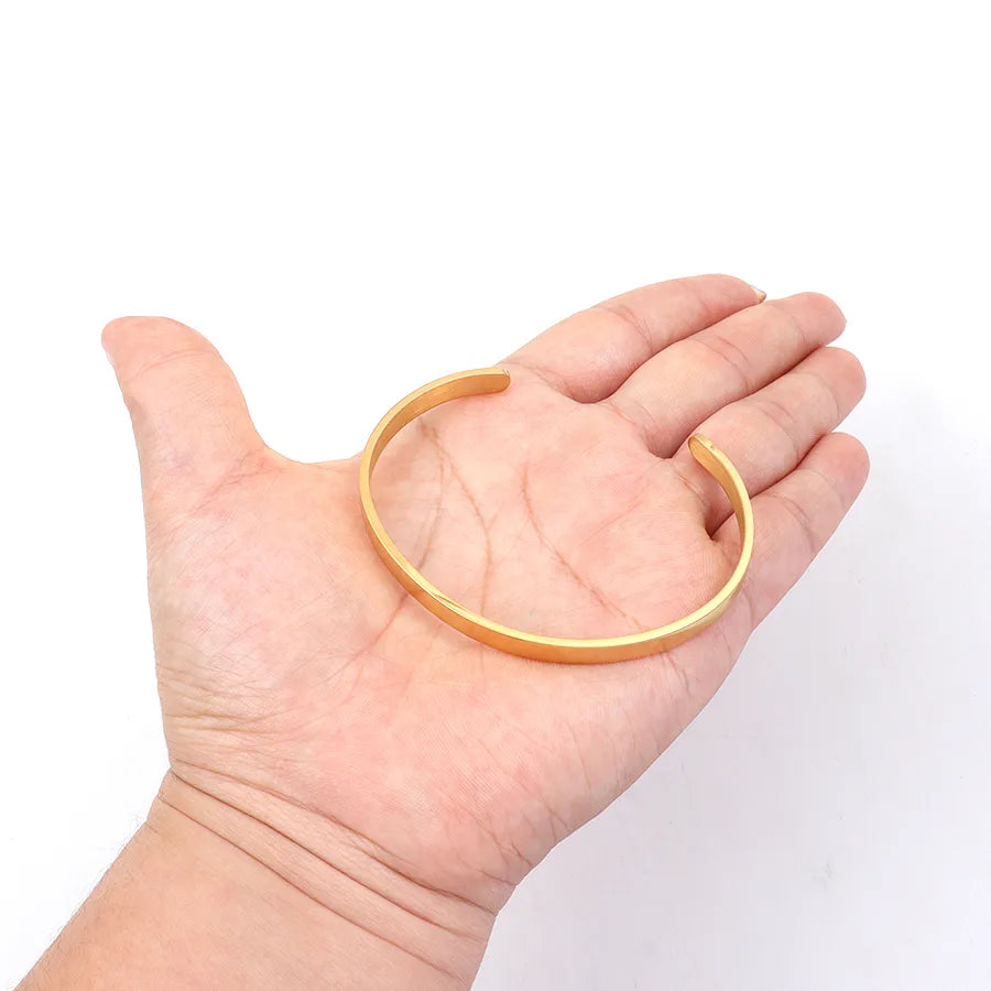 Brazalete de acero inoxidable 304 para hombre con diseño en forma de C - imagen 9