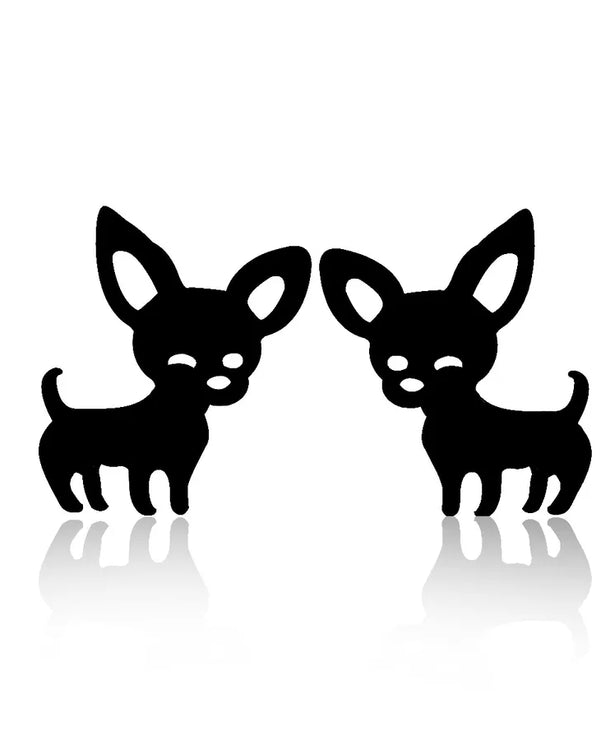 Aretes de botón de acero 304 con baño de oro 18K y diseño de perrito - imagen 6