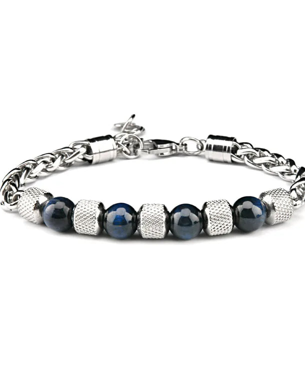 Pulsera de acero de titanio para hombre con diseño geométrico pulido - imagen 11