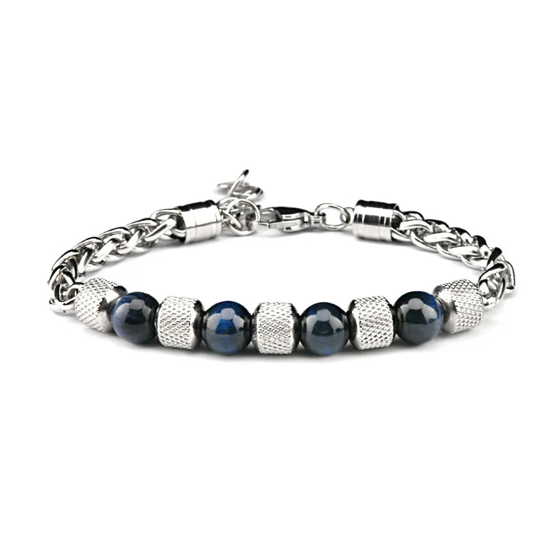 Pulsera de acero de titanio para hombre con diseño geométrico pulido - imagen 11