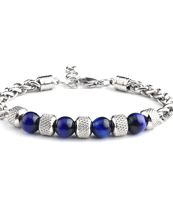 Pulsera de acero de titanio para hombre con diseño geométrico pulido - imagen 9