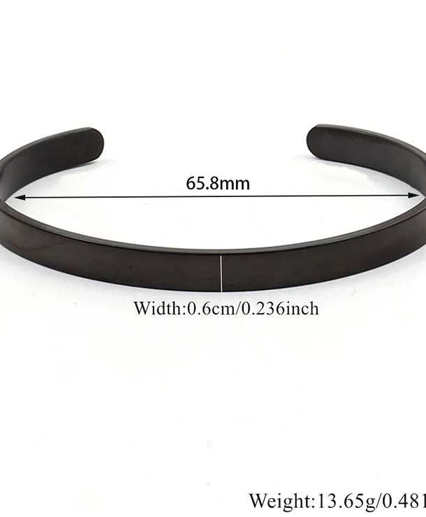 Brazalete de acero inoxidable 304 para hombre con diseño en forma de C - imagen 11