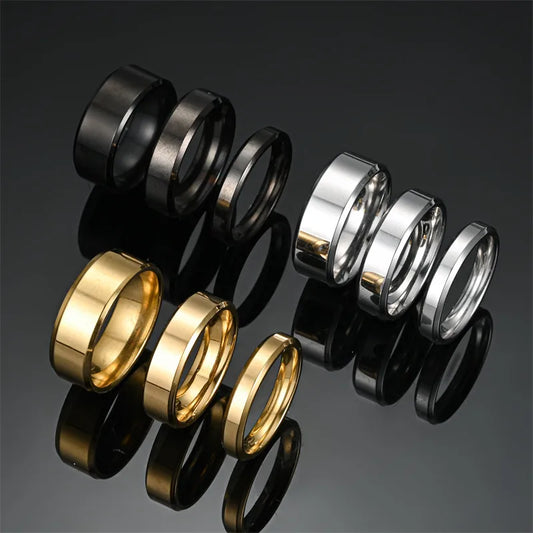 Anillos de acero inoxidable 304 con diseño geométrico, estilo punk