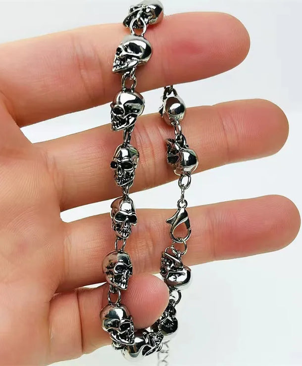Pulsera de aleación con diseño geométrico de calavera, estilo hip-hop - imagen 4