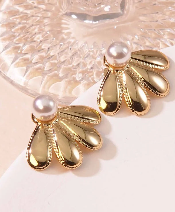Aretes de botón de acero inoxidable 304 con diseño floral streetwear - imagen 17