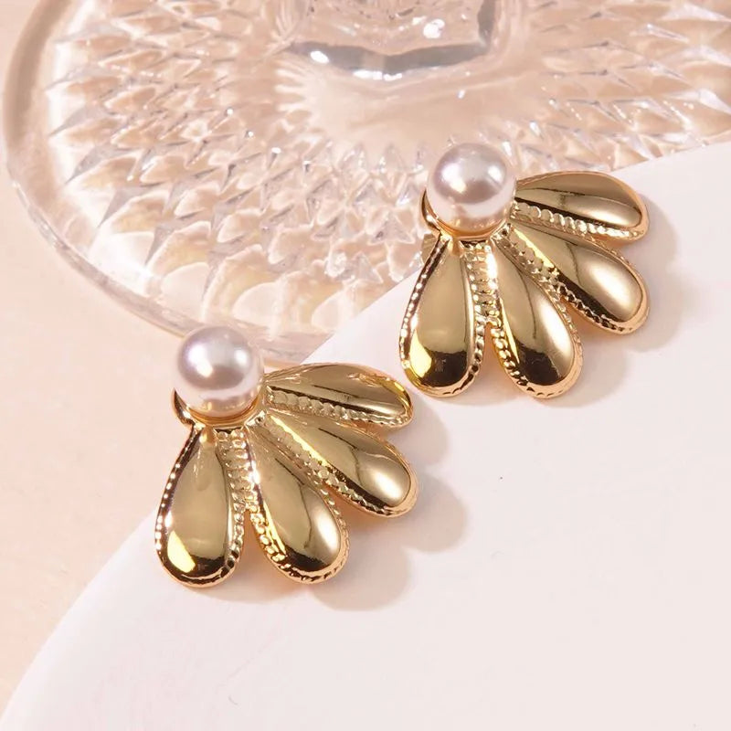 Aretes de botón de acero inoxidable 304 con diseño floral streetwear - imagen 17