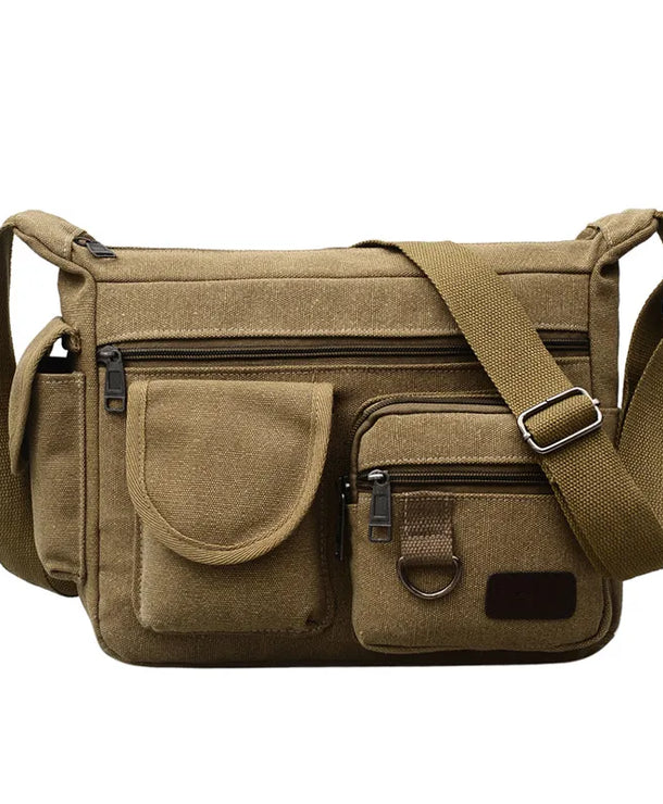Bolso de hombro de lona para hombre, estilo retro para viajes - imagen 5