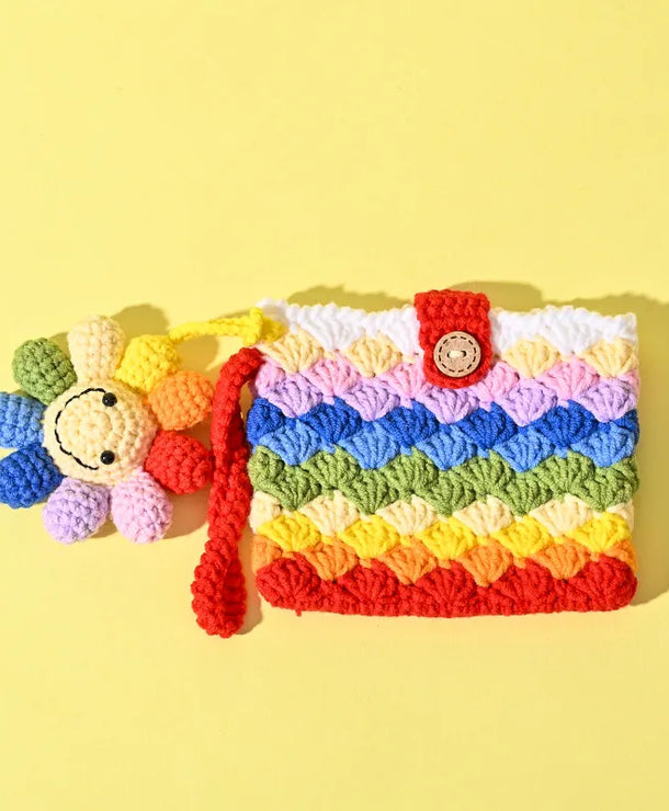 Monedero de estambre tejido a crochet con estampado de frutas, unisex - imagen 17