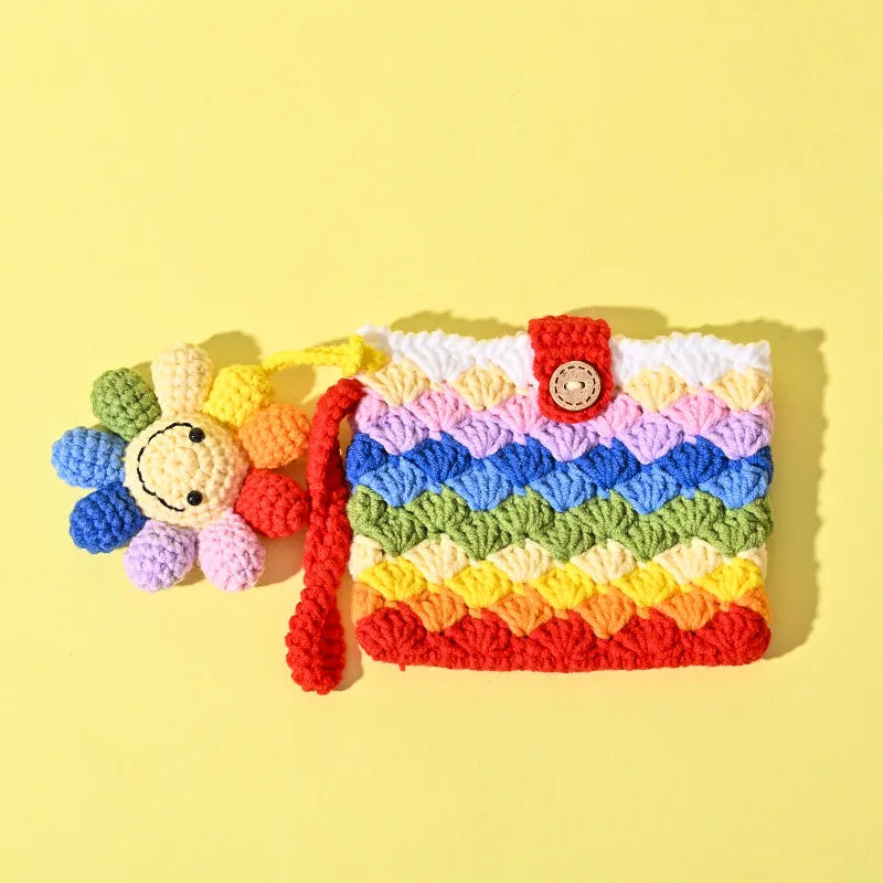 Monedero de estambre tejido a crochet con estampado de frutas, unisex - imagen 17