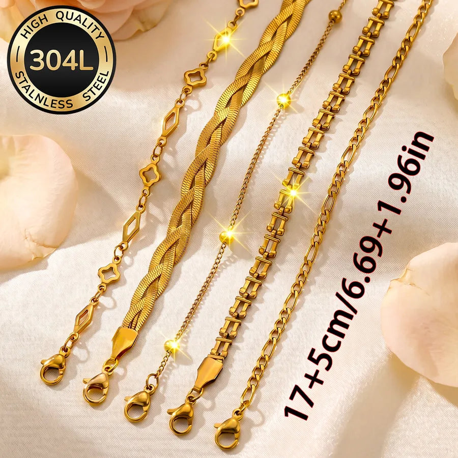 Pulsera de acero inoxidable 304 con diseño geométrico para mujer - imagen 4