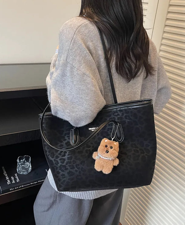 Bolso tote de piel sintética con estampado de leopardo y gran capacidad - imagen 2