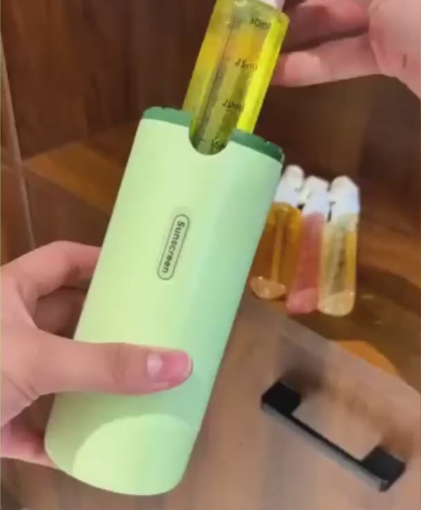 Dispensador de Viaje 4 en 1 Antiderrames - Botellas Rellenables